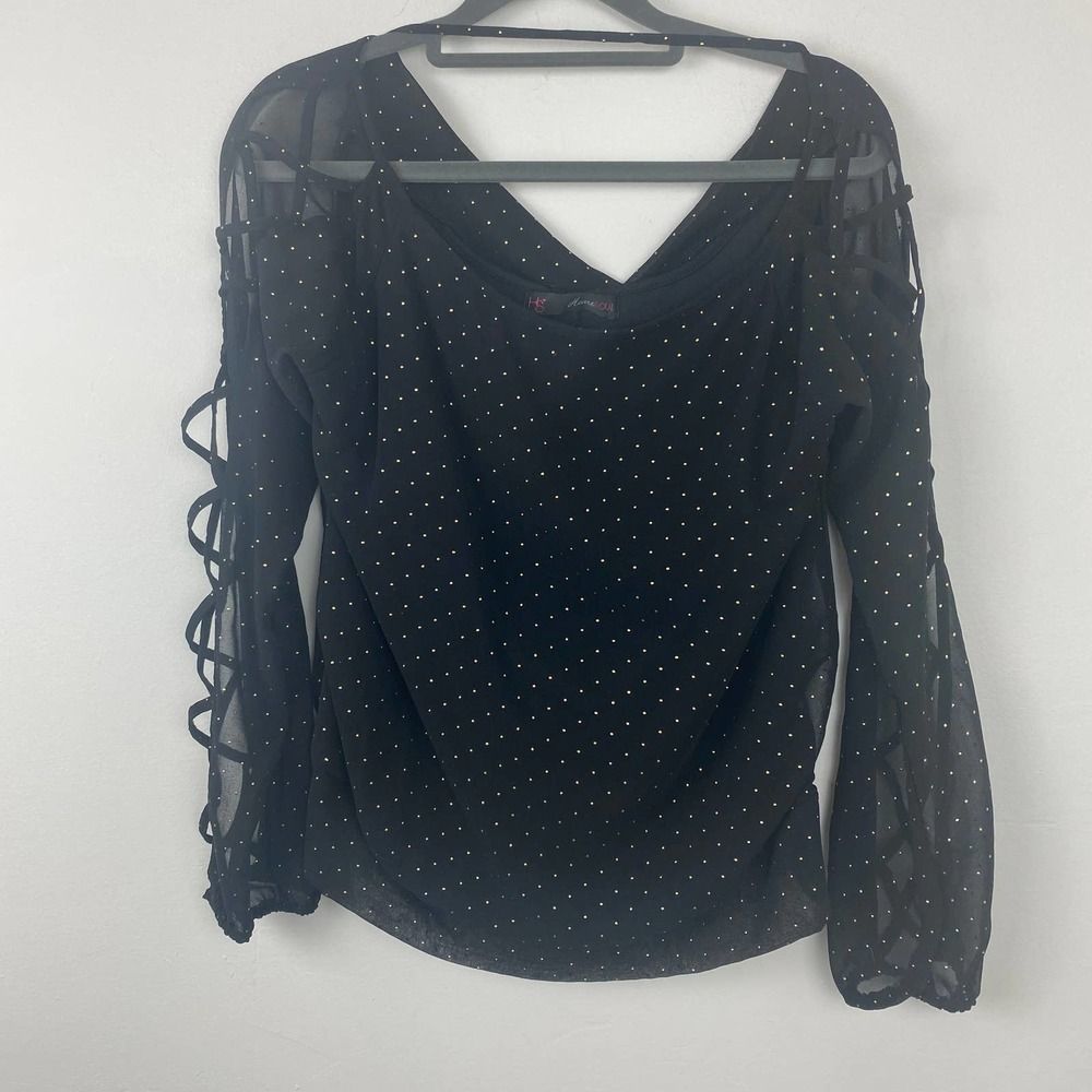 Heart Soul blouse size S color black gold specks
